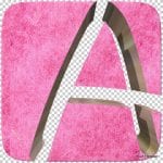 Metallischer Großbuchstabe A auf pinkfarbenem Filz-Hintergrund | Metallic capital letter A on pink felt background