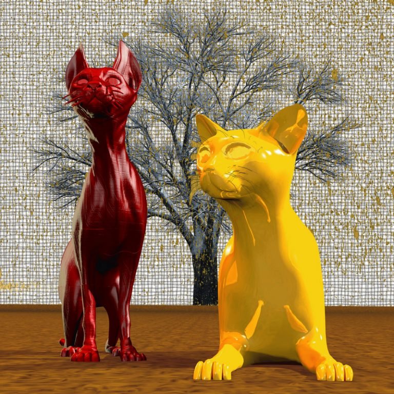 Retra und Retro vor einem Bäumchen