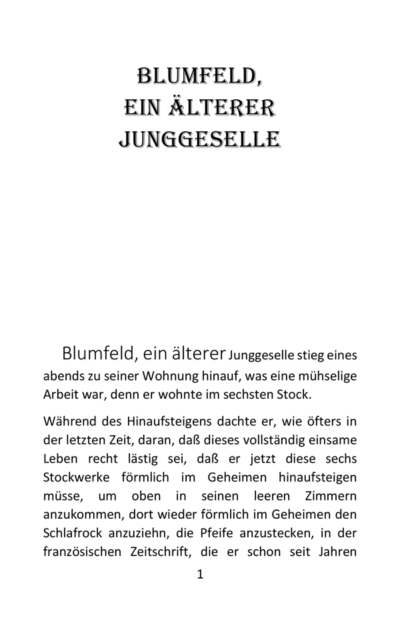 Franz Kafka  Blumfeld,  ein älterer Junggeselle – Bild 4