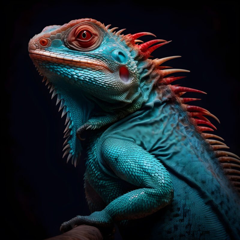 Mehr über den Artikel erfahren a bright turquoise bearded dragon