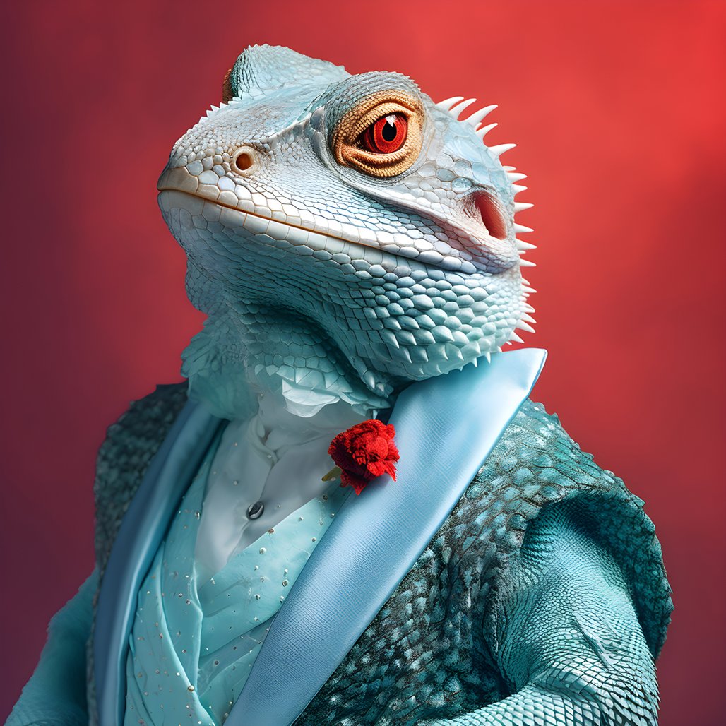 Du betrachtest gerade a bright turquoise bearded dragon on the cover of Vogue fashion magazine