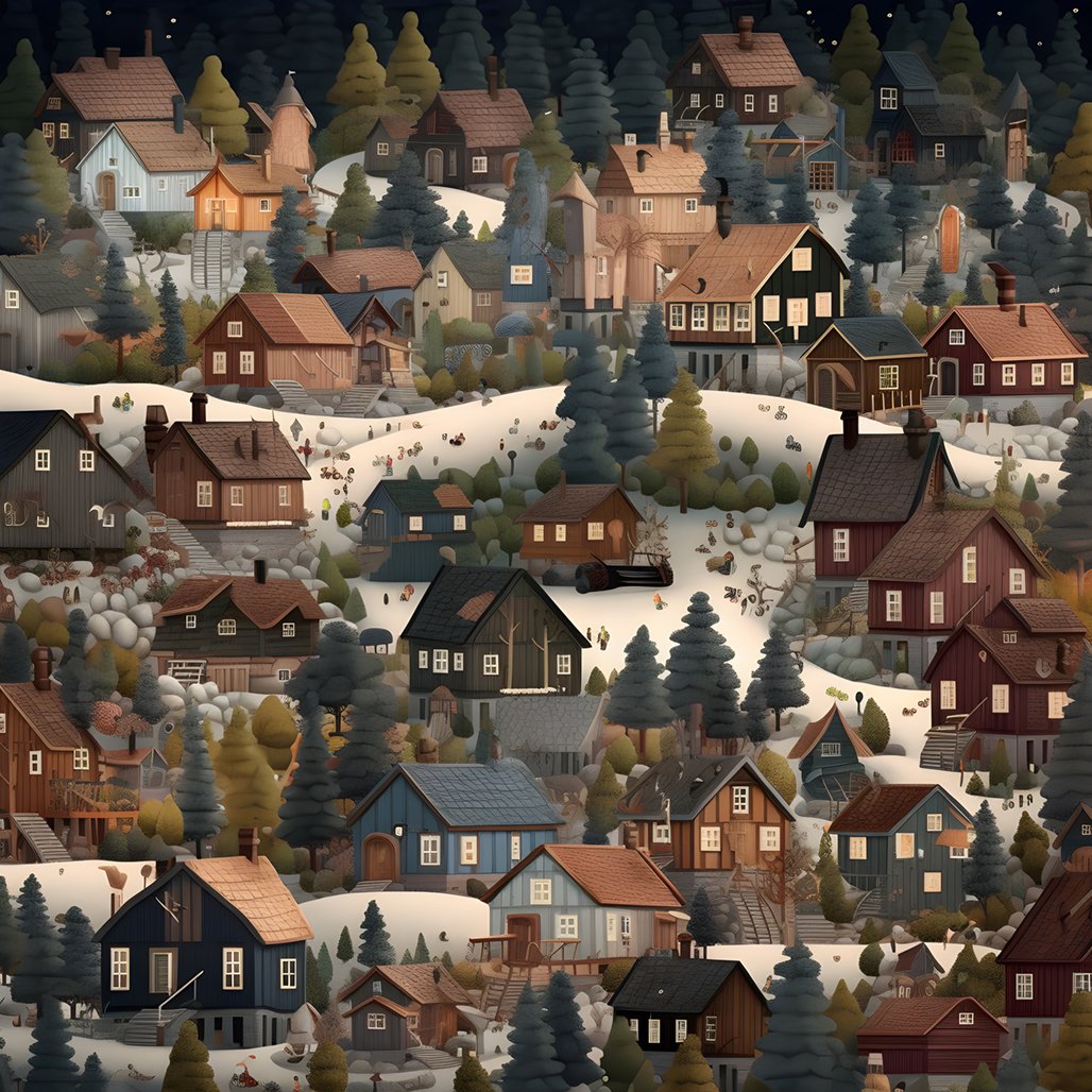 Mehr über den Artikel erfahren a village with many cabin houses illustration