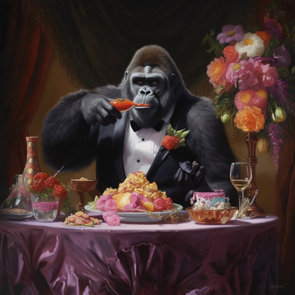 Mehr über den Artikel erfahren ein Gorilla beim Essen