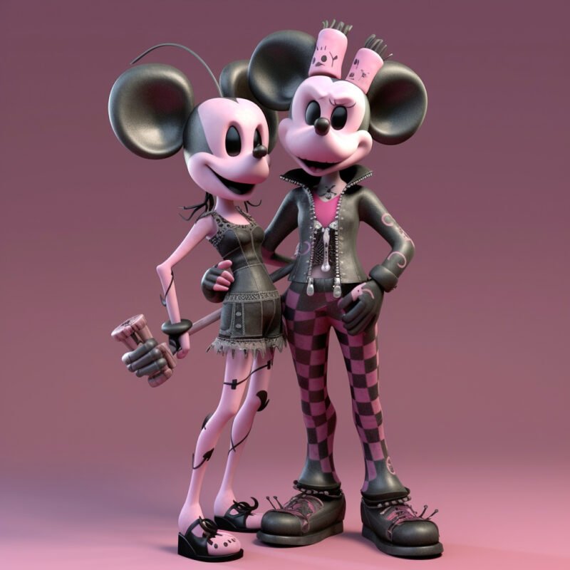 Mehr über den Artikel erfahren alptraum vor weihnachten punk rosa minnie und mickey mouse