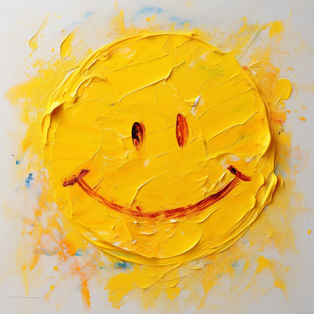 Du betrachtest gerade gelbes Smiley-Gesicht in Impasto gemalt