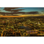 Londoner Skyline bei Nacht, Themse mit beleuchteten Brücken, St. Paul's Cathedral, Sonnenuntergang | London skyline at night, illuminated Thames bridges, St. Paul's Cathedral, sunset sky