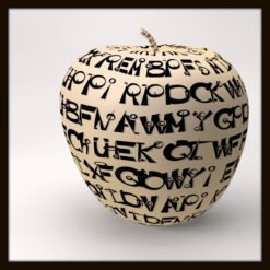 gerahmter Apfel mit Buchstaben I