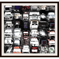 Autos übereinander in colored pencil