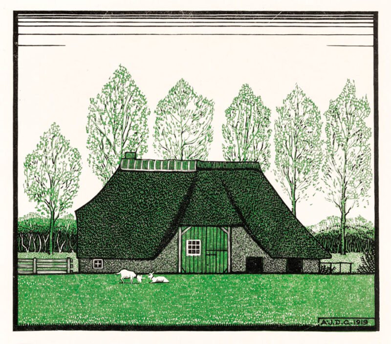 Mehr über den Artikel erfahren Bauernhaus mit Strohdach (1919) von Julie de Graag (1877-1924). Original aus dem Rijksmuseum.