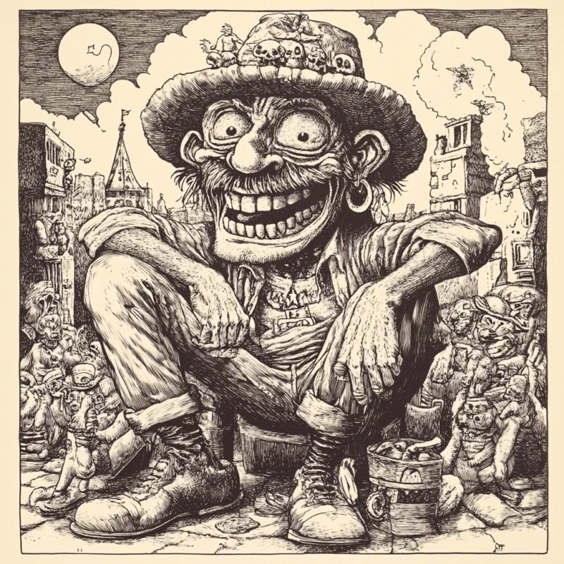 Mehr über den Artikel erfahren positive und negative vibes im Stil von Robert Crumb